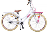Volare Excellent Kinderfiets - Meisjes - 26 inch - Wit - 3 versnellingen: Een veilige, comfortabele en duurzame meisjesfiets met reflectoren, handrem, terugtraprem, verstelbaar zadel en stuur, voordrager, achterdrager, 3 versnellingen, en een luxe zacht zadel